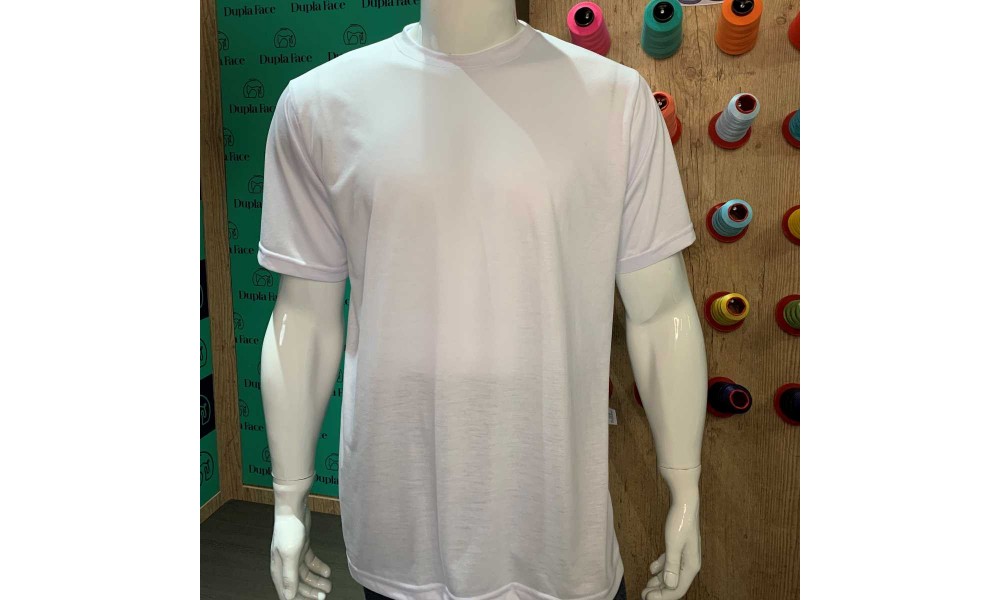 Camiseta Básica Manga Curta Poliviscose Branco - P 